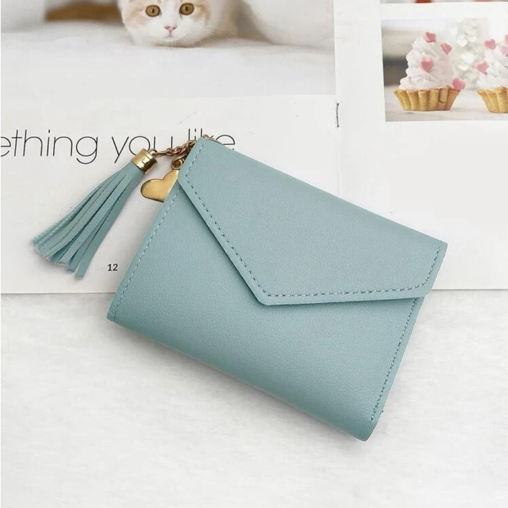 ⚠️Clearance Heart And Tassel Blue Wallet / Cardholder - Picture 2 of 5